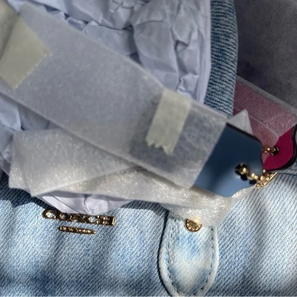 NWT Coach Mini Rowan Loved Denim Satchel Bag - Picture 8 of 9